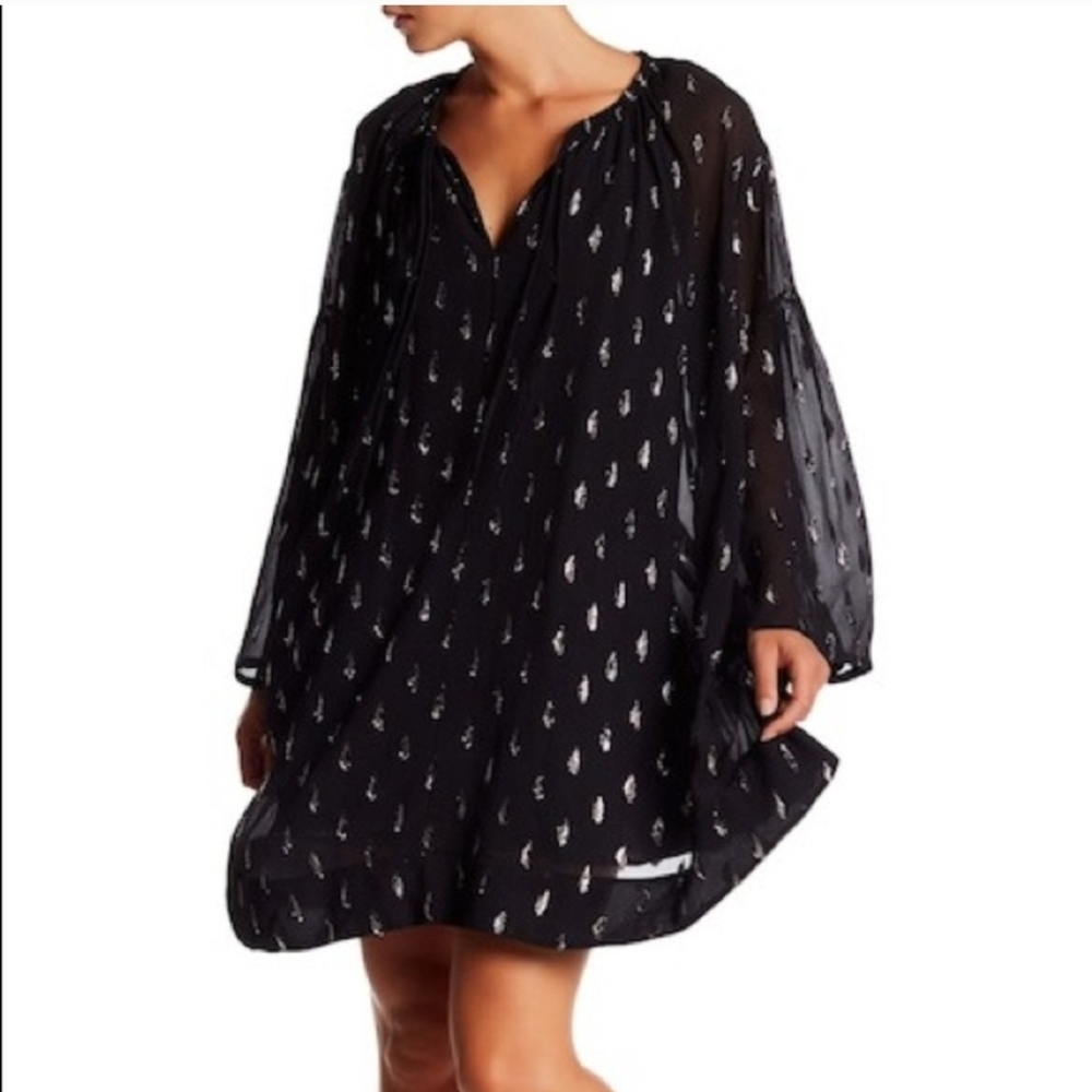 IRO Paula Metallic Embroidered Silk-Blend Dress‎ - Size 42/10